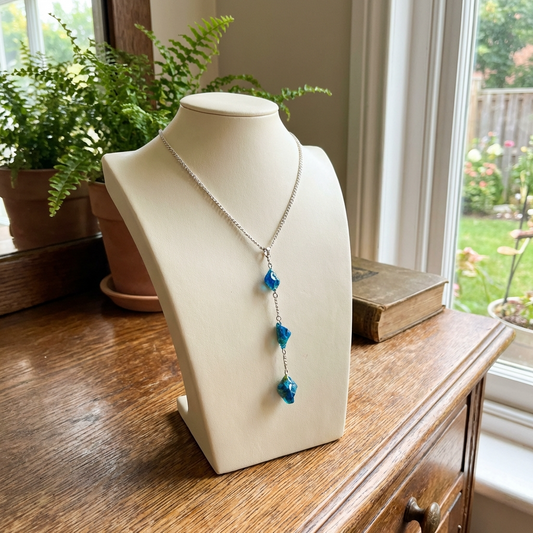 Collana Artigianale con pendenti in Azzurrite naturale