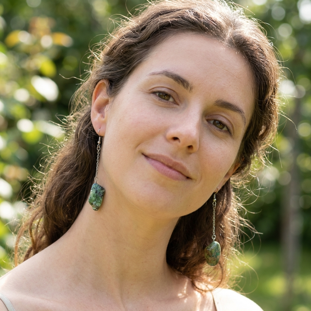 Handmade Dangle Earrings with Natural Stones from Valsesia – Raw Elegance and Alpine Authenticity