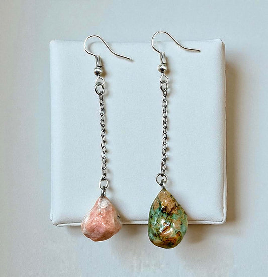 Orecchini Pendenti Artigianali con Pietre Naturali e Minerali della Valsesia – Armonia tra Natura e Design - FISHING TIME, è tempo di pesca!