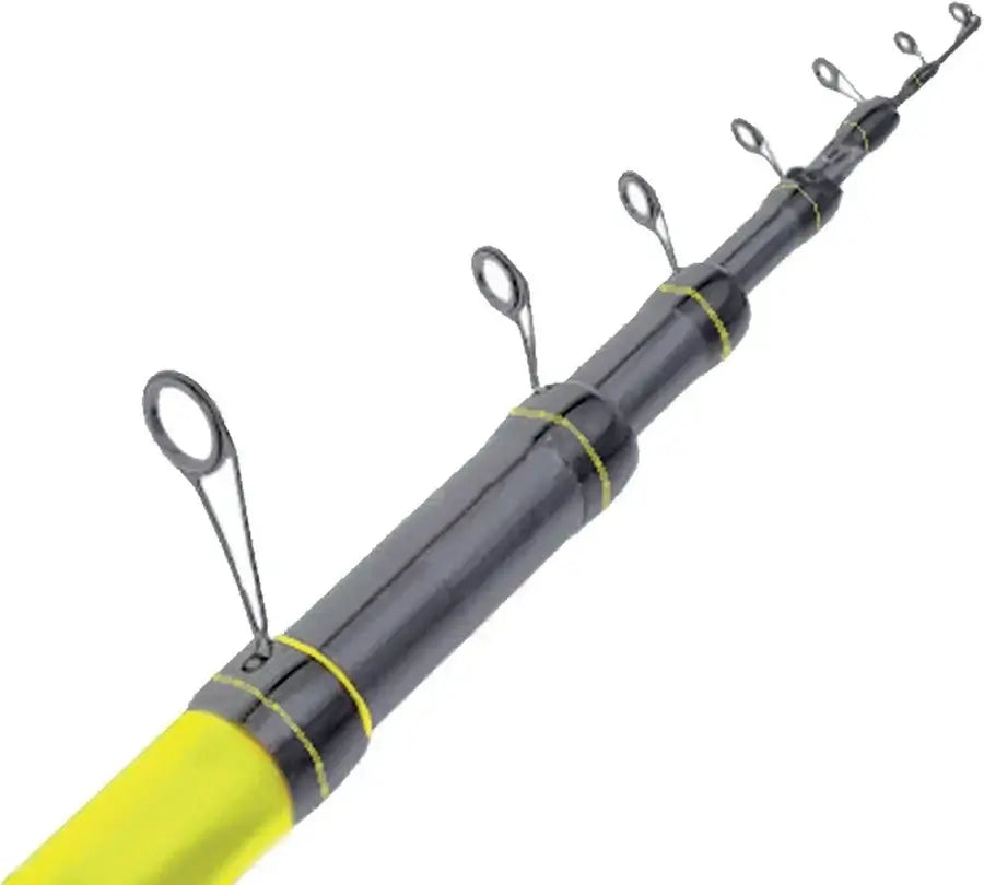 Canna Bolognese Expert Predator Victoria-Bolo con manico nero e dettagli gialli, progettata per la pesca in acqua dolce.