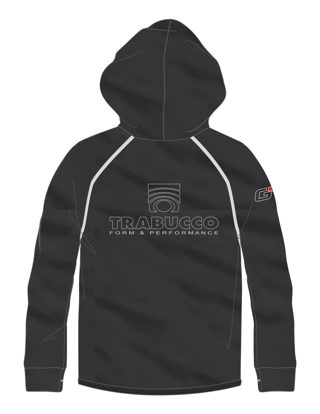 Trabucco GNT-TECNIK Thermo Hoodie, view from the back showcasing logo and design.