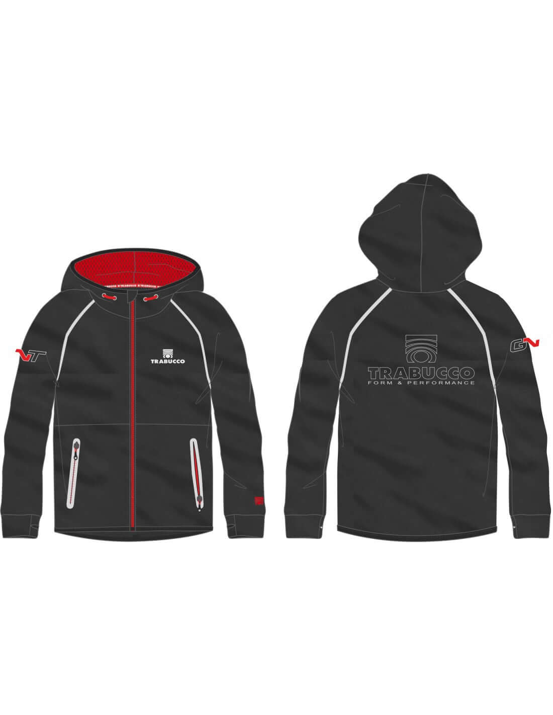 Trabucco GNT-TECNIK Thermo Hoodie front and back view, designed for thermal protection and comfort.