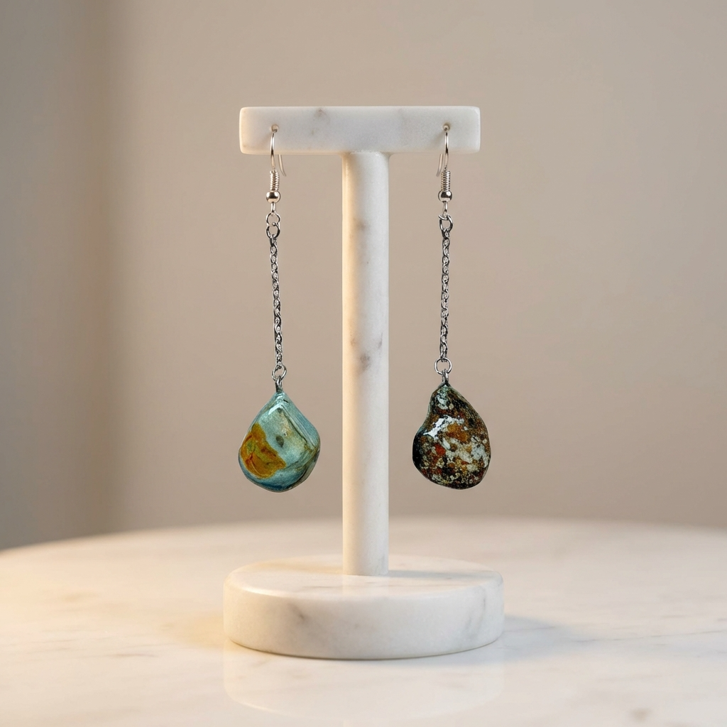 Orecchini Pendenti Artigianali con Pietre Naturali della Valsesia – Pezzi Unici, Etici e Made in Italy